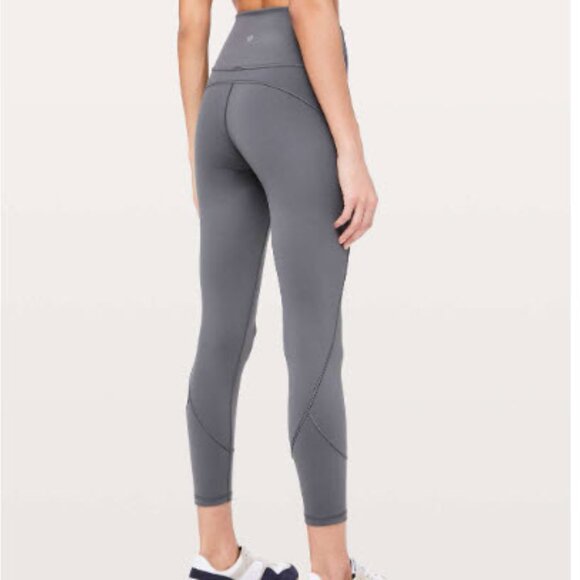 Lululemon In Movement 7/8 Titanium Grey High Waisted Everlux Leggings - Picture 1 of 9